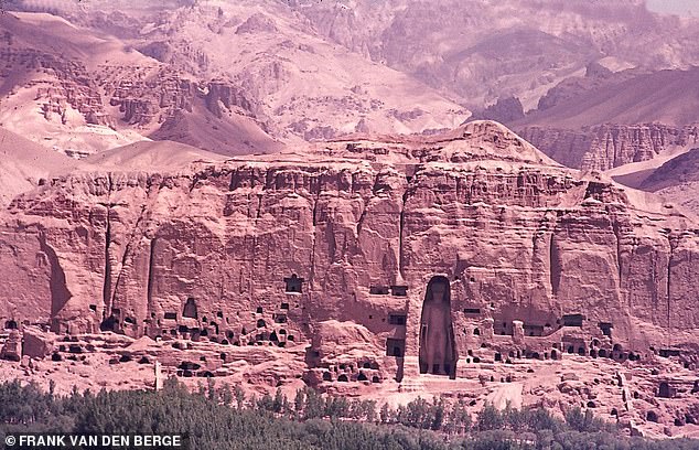 Some of the landmarks Frank witnessed have since vanished ¿ such as the Buddhas of Bamiyan (pictured) in central Afghanistan, which were destroyed by the Taliban in 2001