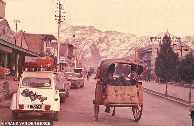 Frank's car in Quetta, Pakistan, on the return journey back to Europe in 1977. Frank notes that the trip 'certainly was a great adventure'
