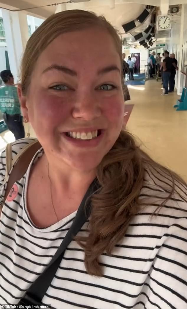 Angie Linderman, 37, kaufte ein Ticket für die Serenade of the Seas von Royal Caribbean, die diese Woche in Miami in See stach und ablegte