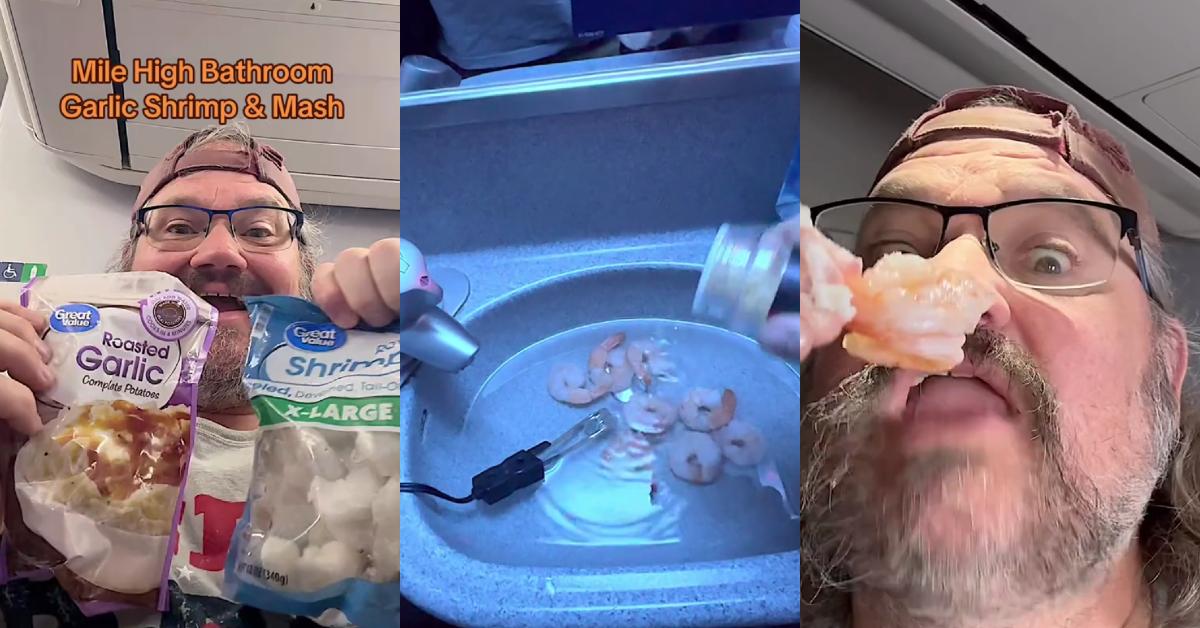 Der Clip „Kochen von Garnelen, Kartoffelpüree, Flugzeug, Badezimmer“ geht viral