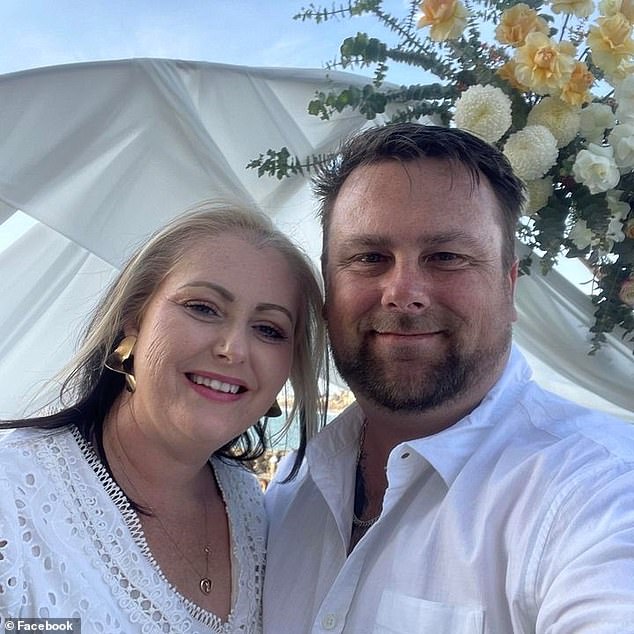 Julie 'Julez' Seed, 38, (pictured with fiance Chris Smith) died in an alleged attack at the office of REAL Estate Agents in Plympton, Adelaide, on Wednesday