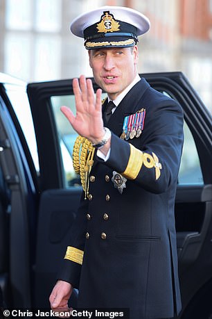 The Prince of Wales waved goodbye to officers as he departed the College