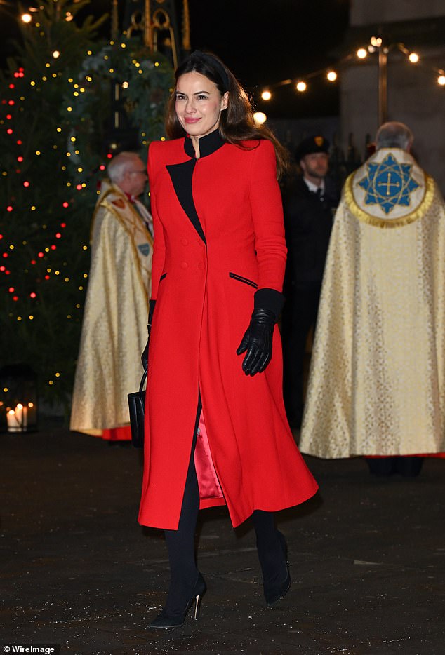Sophie Winkleman was sure to get into the festive spirit on Friday as she headed to the Princess of Wales ' carol concert at Westminister Abbey