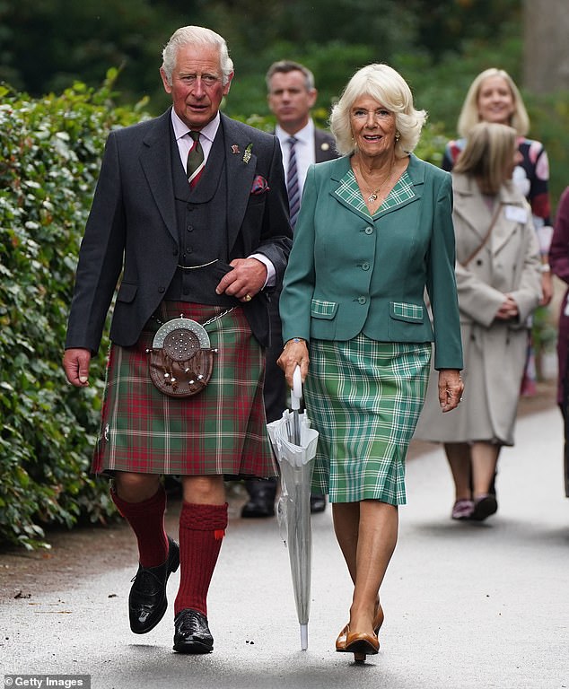 Tartan touch: Charles and Camilla on a visit north of the border in September 2021