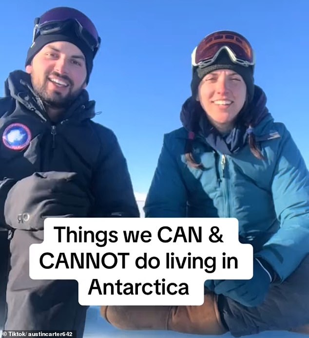 Die Wissenschaftler Austin Carter und Julie teilten auf TikTok mit, wie das Leben beim Campen in der Antarktis aussieht
