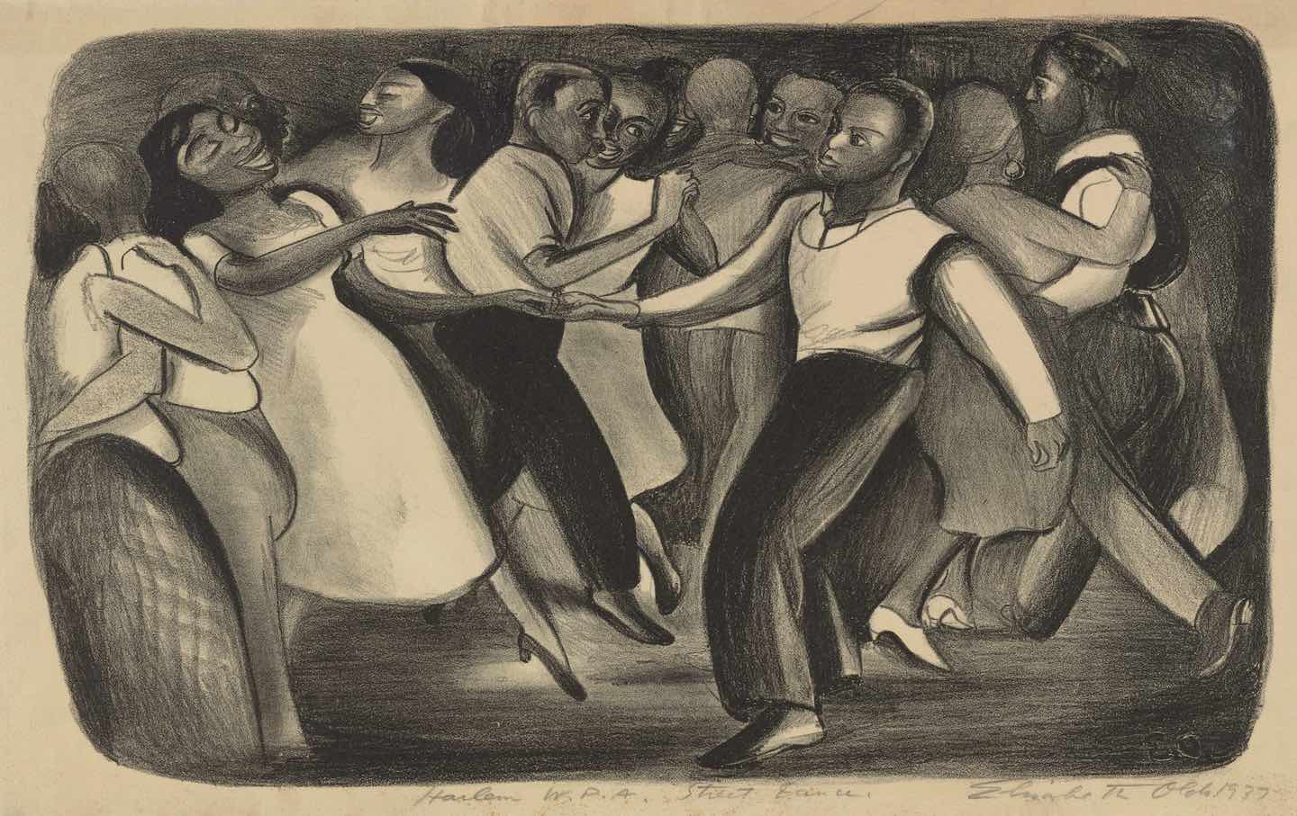“Harlem WPA Street Dance,” by Elizabeth Olds, ca.1935–43.