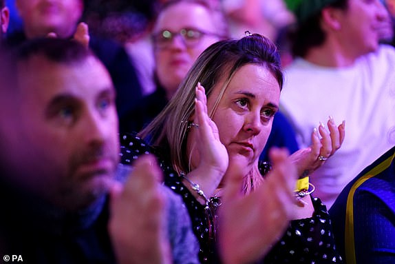 Friends and family of Luke Littler (not pictured) can be seen during his game against Rob Cross (not pictured) on day fifteen of the Paddy Power World Darts Championship at Alexandra Palace, London. Picture date: Tuesday January 2, 2024. PA Photo. See PA story DARTS World. Photo credit should read: Zac Goodwin/PA Wire.RESTRICTIONS: Use subject to restrictions. Editorial use only, no commercial use without prior consent from rights holder.