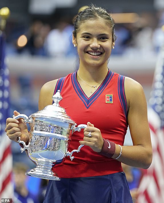File photo dated 11-09-2021 of Great Britain's Emma Raducanu whose US Open triumph, an unprecedented achievement for a teenager so new to the senior ranks that she had to come through qualifying. Picture date: Saturday September 11, 2021. Issue date: Monday June 20, 2022. PA Photo. See PA story TENNIS Wimbledon Raducanu. Photo credit should read ZUMA/PA Wire.