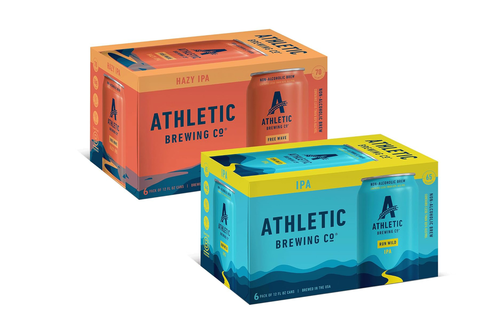 Zwei Schachteln der Athletic Brewing Co