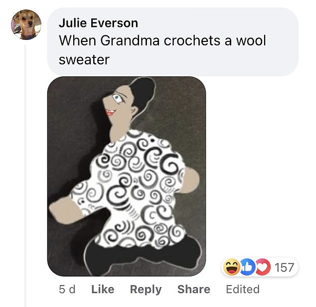 Es gab eine weitere künstlerischere Vermutung, dass eine Großmutter einen gehäkelten Wollpullover trug, ein Kommentar, der selbst Dutzende von Likes erhielt