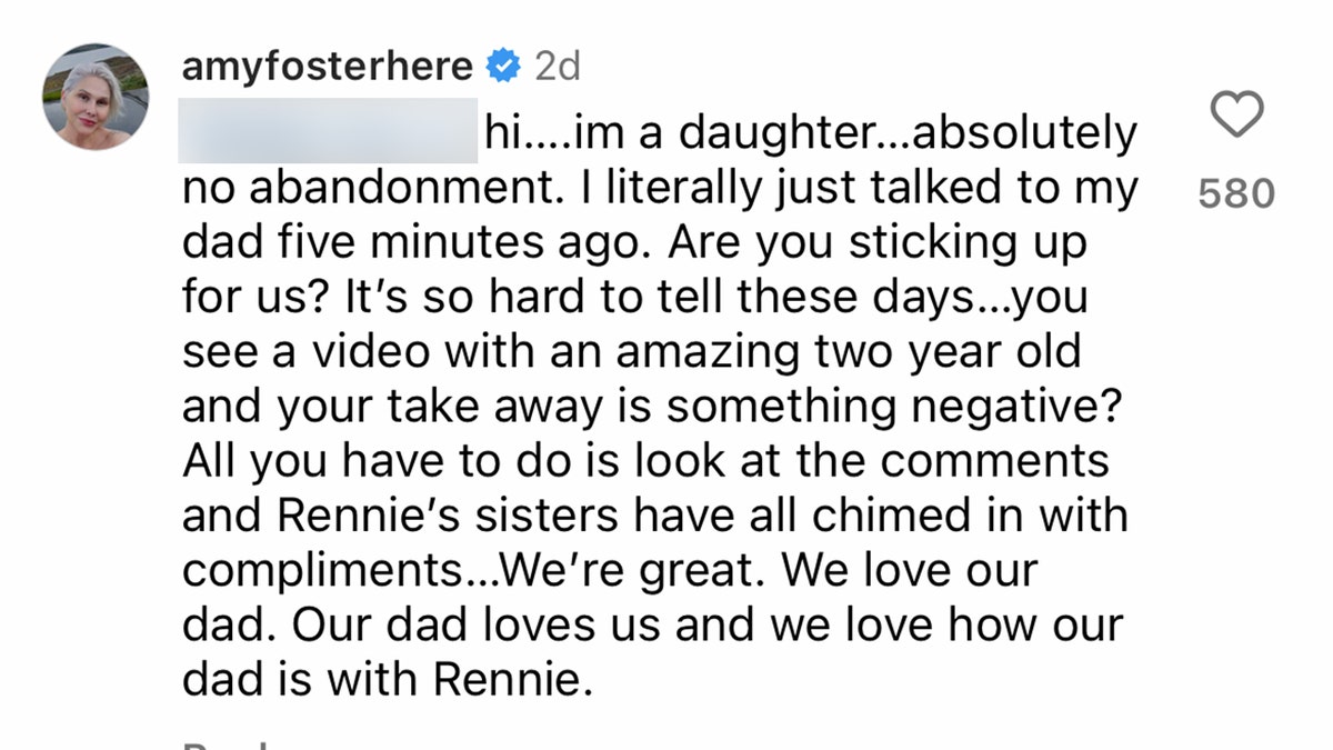 Amy Fosters Instagram-Kommentar