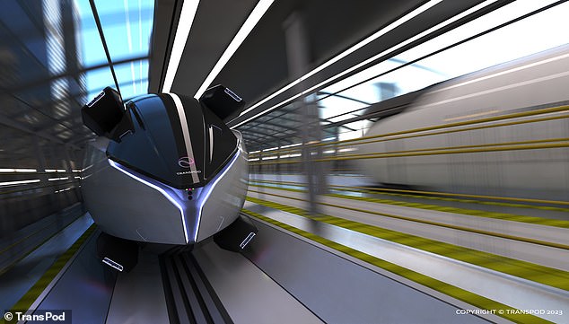Das Unternehmen gibt an, dass seine Züge eine Geschwindigkeit von 621 Meilen pro Stunde (1000 km/h) erreichen können, also so schnell wie ein Verkehrsflugzeug