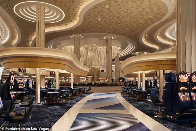 Die dekadente Casino-Etage in Fontainebleau, die 3,7 Milliarden Dollar (2,9 Milliarden Pfund) gekostet hat