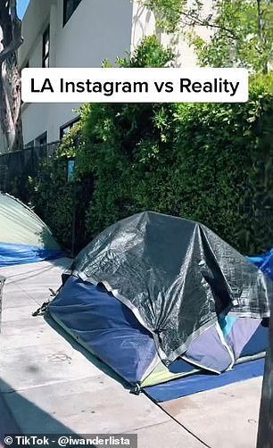 Sie fügte in der Überschrift zu ihrem TikTok „Instagram vs Reality“ hinzu: „Aber was mich noch mehr schockierte, war, wie sehr die Bewohner von LA daran gewöhnt sind¿.“