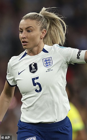 Leah ist beim Spiel England gegen Brasilien im Jahr 2023 abgebildet