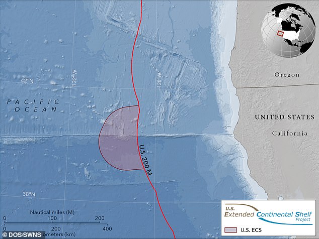 DOS sagte, die USA hätten die geografischen Koordinaten, die die äußeren Grenzen des Festlandsockels definieren, in Gebieten jenseits von 200 Seemeilen von der Küste verschoben