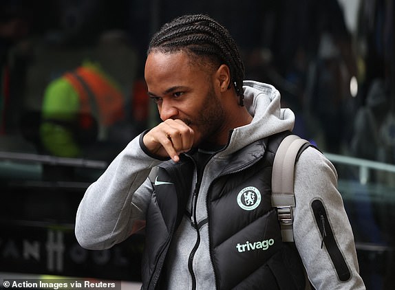 Soccer Football - Premier League - Chelsea v Fulham - Stamford Bridge, London, Britain - January 13, 2024 Chelsea's Raheem Sterling arrives at the stadium before the match Action Images via Reuters/Paul Childs NO USE WITH UNAUTHORIZED AUDIO, VIDEO, DATA, FIXTURE LISTS, CLUB/LEAGUE LOGOS OR 'LIVE' SERVICES. ONLINE IN-MATCH USE LIMITED TO 45 IMAGES, NO VIDEO EMULATION. NO USE IN BETTING, GAMES OR SINGLE CLUB/LEAGUE/PLAYER PUBLICATIONS.