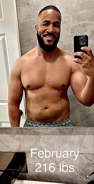 Sam Tejada, 36, aus Florida, abgebildet vor seinem Gewichtsverlust