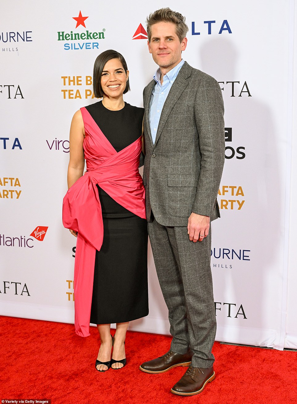 The Ugly Betty alum was accompanied by her husband, Ryan Piers, as the couple happily posed for photos on the red carpet together