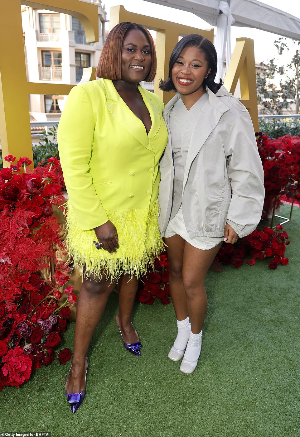 Danielle Brooks stunned in a yellow blazer dress with feathery details while Dominique Fishback also put on a fashionable display