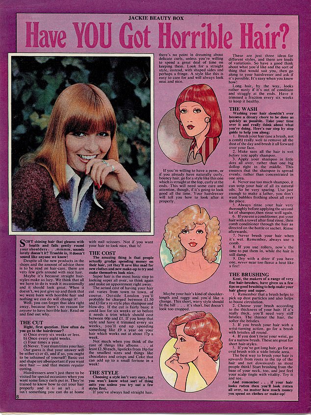 Das Mädchen-Teenager-Magazin herrschte triumphierend in einer Welt ohne SMS, Mobiltelefone, Selfies und Instagram.  Im Bild: Ein Haarartikel aus dem Jahr 1975