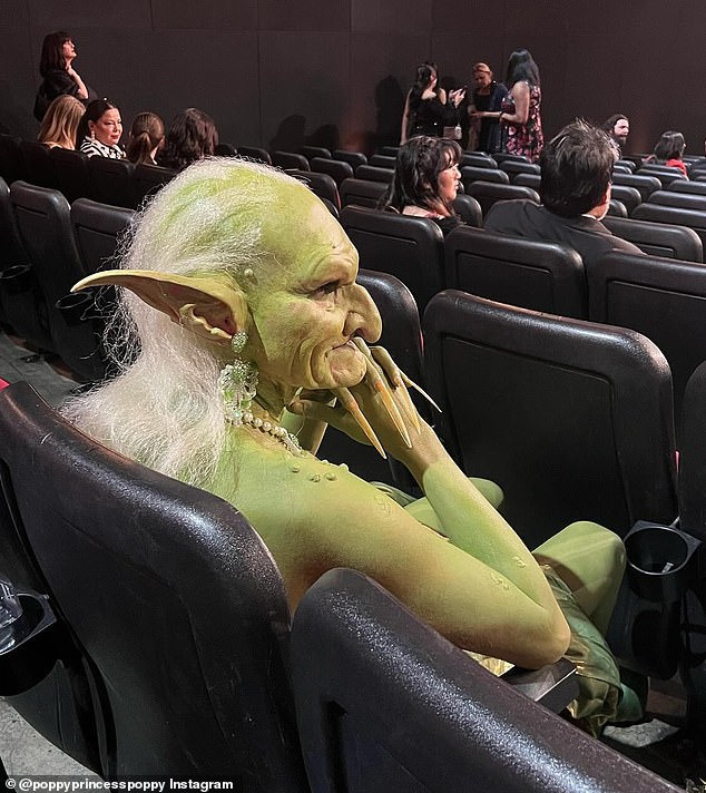 Princess Poppy shared a collection of pictures from the event on her Instagram - including one of the green goblin sat in the audience
