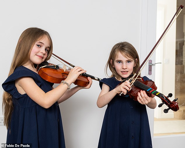 The girls have been learning violin and piano since they've started flexi-schooling