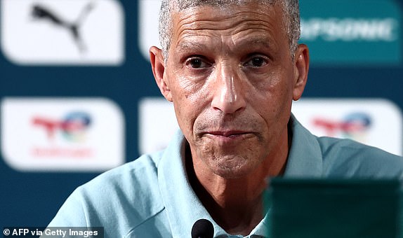 Ghana's English head coach Chris Hughton gives a press conference at the palais de la Culture in Abidjan on January 17, 2024 on the eve of the 2024 Africa Cup of Nations (CAN) football match between Egypt and Ghana. (Photo by FRANCK FIFE / AFP) (Photo by FRANCK FIFE/AFP via Getty Images)