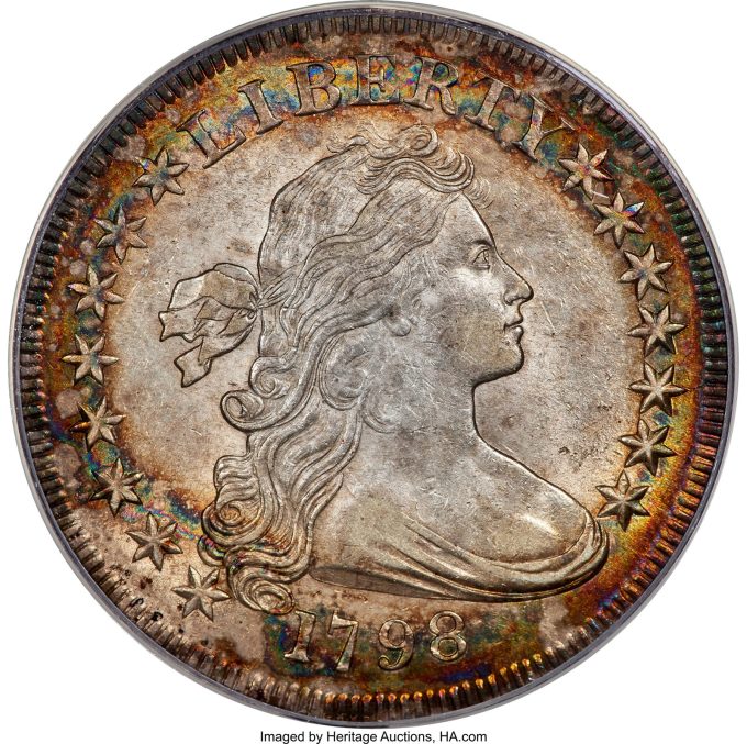 1798 B-2, BB-81 15 Sterne Silberdollar, MS61