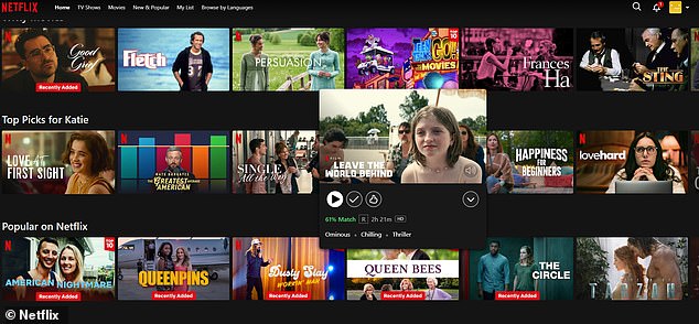 Der Algorithmus von Netflix empfiehlt Filme und Fernsehsendungen basierend auf zuvor angesehenen Inhalten