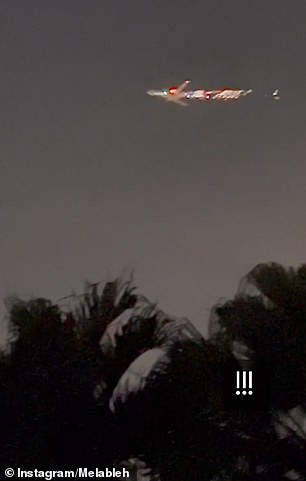 Ein Anwohner aus der Gegend von Miami nahm das schockierende Video auf, das die durch den Himmel fliegenden Flammen zeigt, nachdem das Flugzeug die Landebahn verlassen hatte