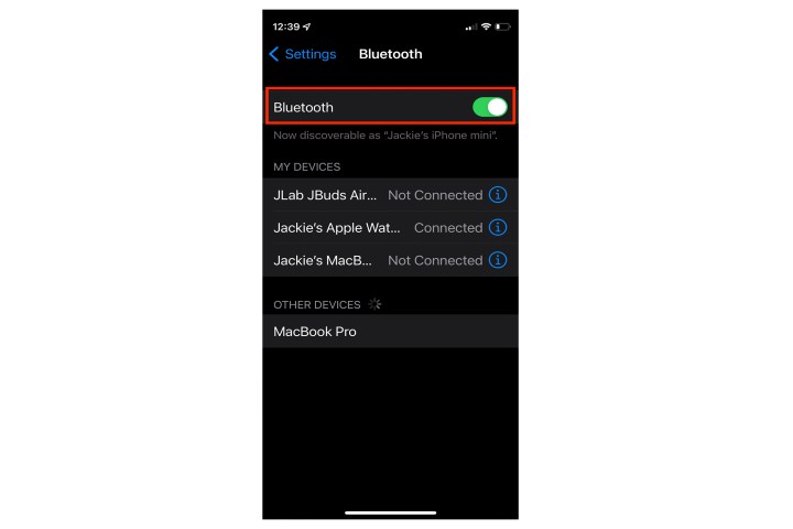 iPhone-Bluetooth-Einstellungen umschalten.