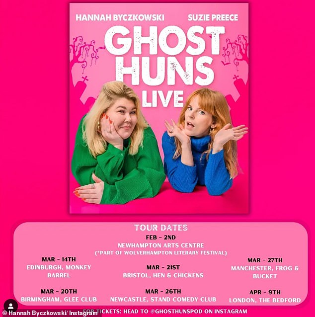 Neben ihrer Komödie moderiert sie zusammen mit ihrer Freundin Suzie Preece auch einen Podcast namens „Ghost Huns“, in dem sie gruselige Geschichten erzählen.  Das Paar wird dieses Jahr voraussichtlich auf Tour gehen