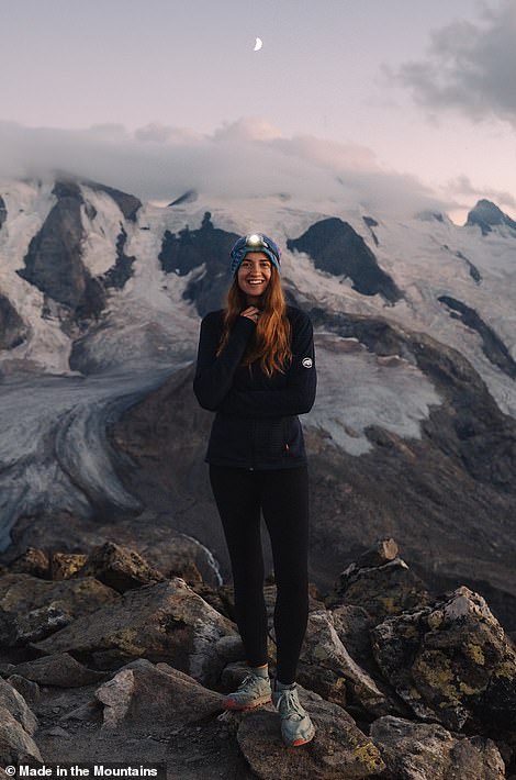 American Christine, pictured on Munt Pers mountain in Switzerland, was inspired to move back to Germany after her time spent working there as a nanny
