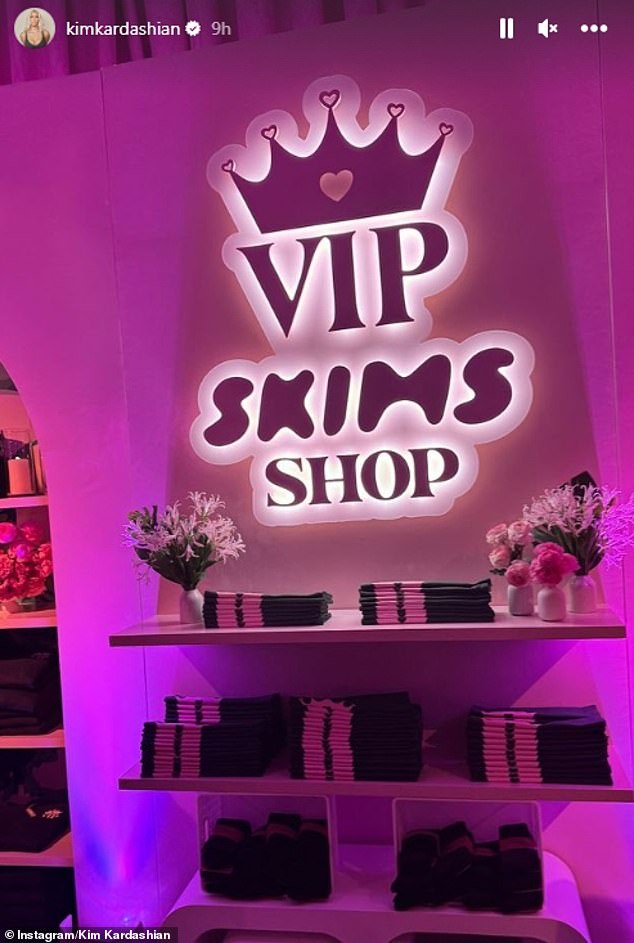 Für die Feierlichkeiten am Sonntag richtete Kim einen Pop-up-Skims-Store ein