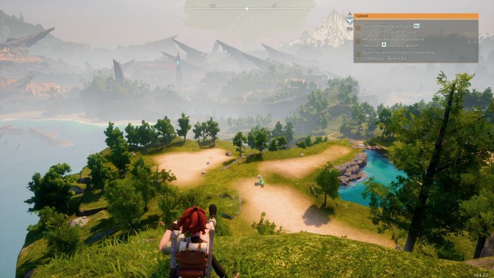 Ein Spieler mit Blick auf die Landschaft in Palworld.