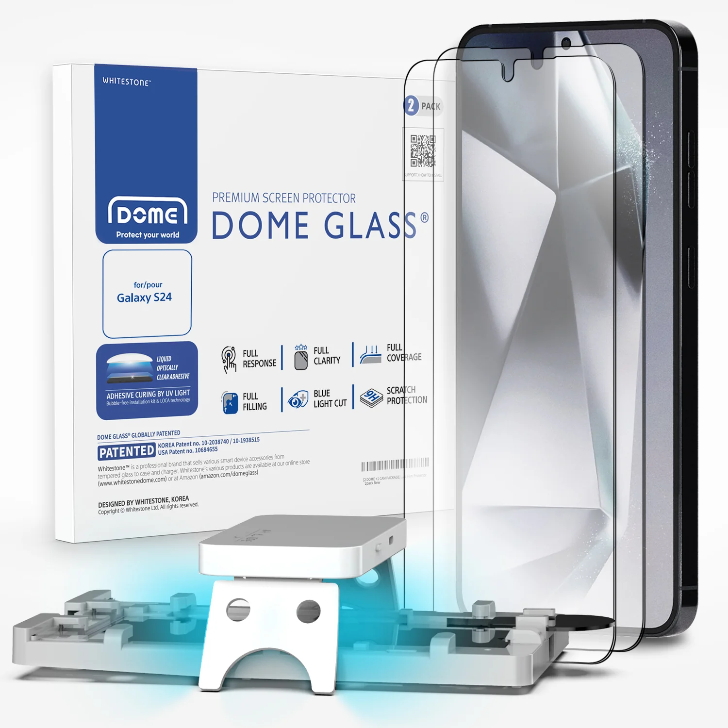 Whitestone Dome Glass Screen Protector for the Samsung galaxy S24