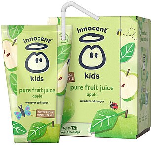 Innocent Kids 100% Apple Juice is far more sugary per serving than Apple Tango