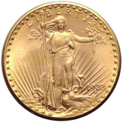 Eine Doppeladler-Goldmünze von 1933, eine der seltensten in der Sammlerwelt