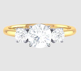 Fenton Trilogie-Verlobungsring aus 18 Karat Gelbgold mit 0,5-Karat-Diamant – 1.950 £ (im Labor gezüchtet)