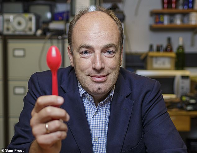 Professor Charles Spence (pictured) says that red or pink utensils have been shown to make food taste sweeter even when there is no extra sugar added. This means that by using a pink mug you can adjust the flavour of your tea