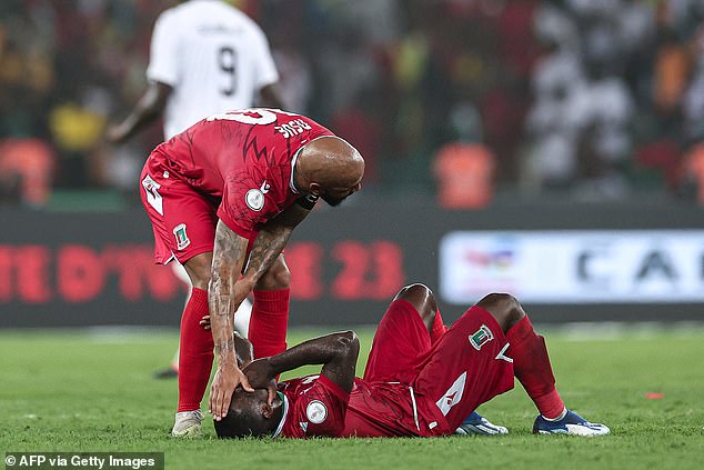 Die Spieler Äquatorialguineas waren niedergeschlagen, als sie direkt an der letzten Hürde stürzten und aus dem Turnier ausschieden