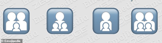 Enthüllt: Die vier neuen, nicht geschlechtsspezifischen Familien-Emojis, spezifisch für Apples Betriebssystem (iOS)
