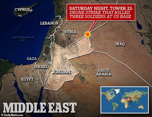 Der Drohnenangriff traf einen US-Außenposten im Nordosten des Landes namens Tower 22 nahe der syrischen Grenze und forderte mindestens 34 weitere Verletzte