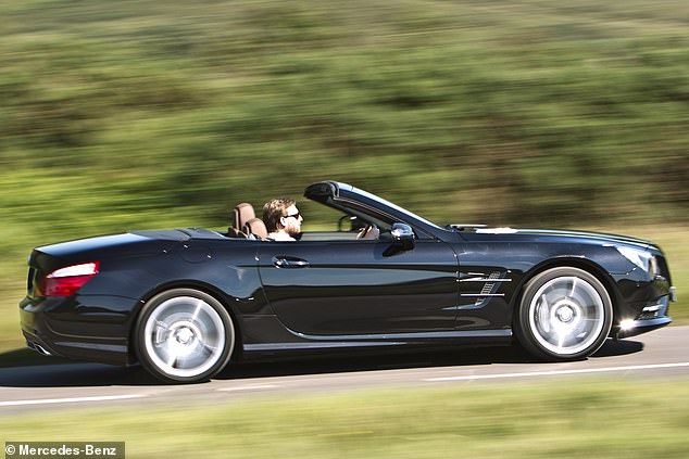 Some 17% of voters said the Mercedes SL is a car they believe is a firm favourite among older drivers trying to recapture their youth
