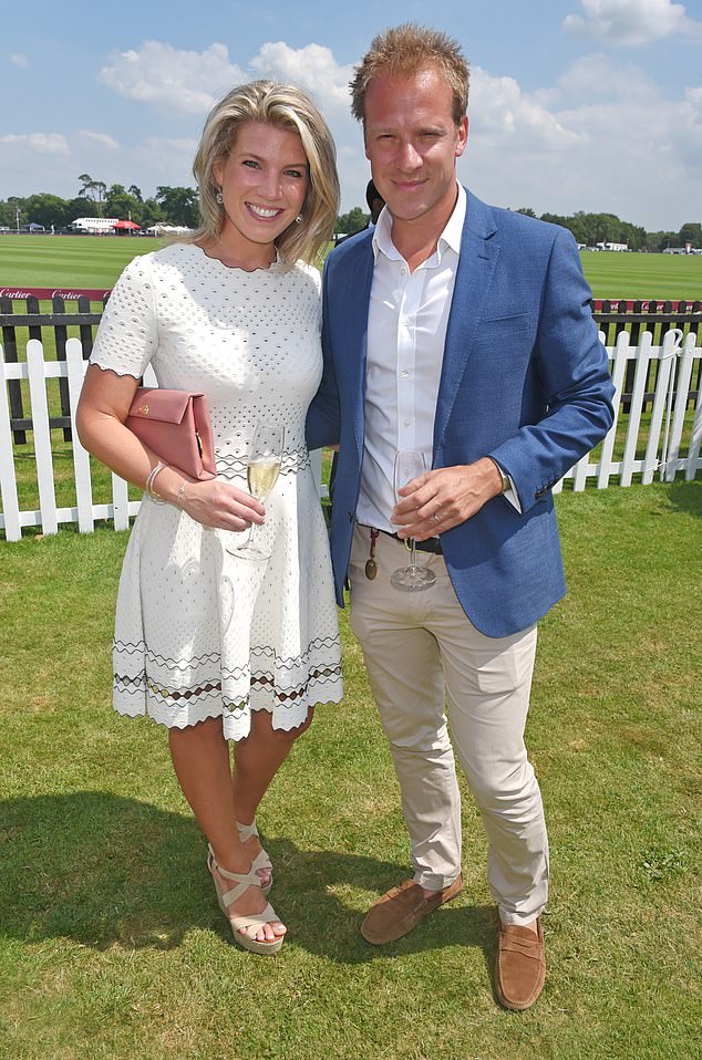 Pictured: Natasha Archer and her husband Chris Jackson - who is Getty's royal photographer - at Cartier Queen's Cup Polo final in June 2017