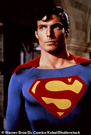 Reeve ist vor allem für seine Rolle als Superman in vier legendären Filmen bekannt (abgebildet in „Superman“ von 1978).