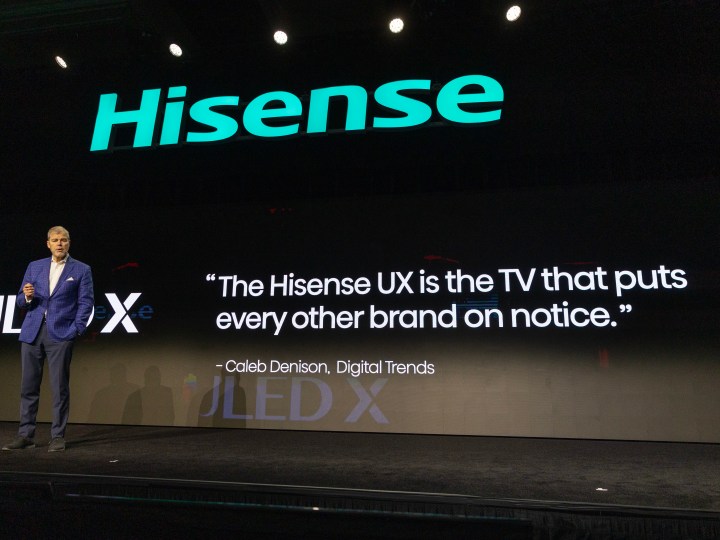 Ein Zitat aus einer Digital Trends-Rezension eines Hisense-Fernsehers.