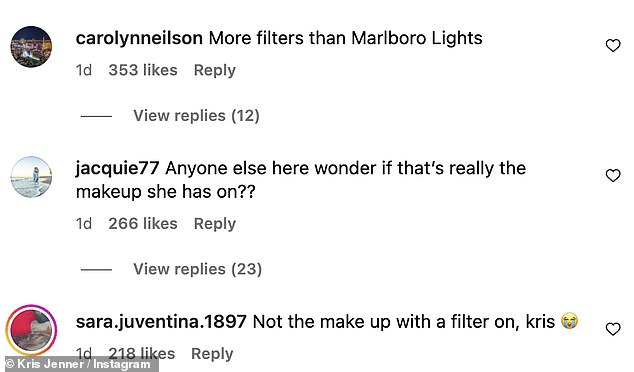 Allerdings waren ihre Follower in den Kommentaren skeptisch, dass der Look ein Ergebnis von reinem Make-up und nicht von digitaler Manipulation sei, und mehrere beschuldigten sie, einen Filter zu verwenden