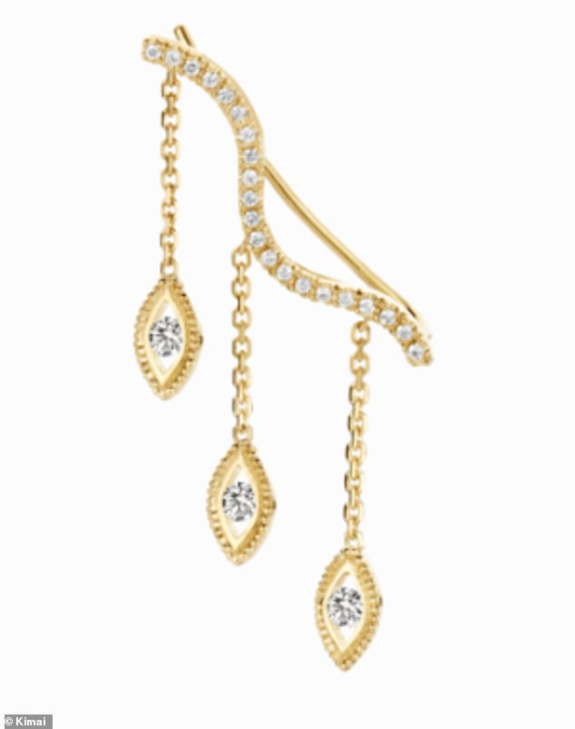 Der Felicity-Ohrring von Kimai besteht aus 26 im Labor gezüchteten Diamanten mit einem Gesamtgewicht von 0,24 Karat und kostet im Einzelhandel jeweils 995 £.
